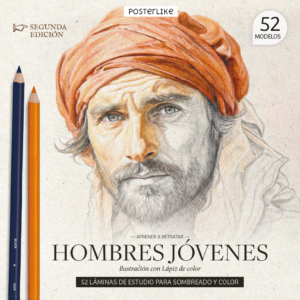 Aprende a retratar como un profesional Hombres jóvenes. Ilustración artística con Lápiz de color