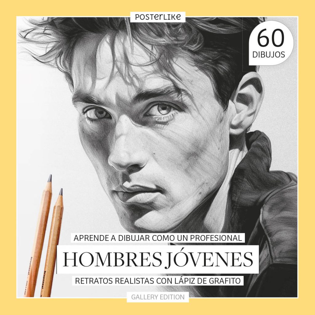 Aprende a dibujar como un profesional Hombres Jóvenes. Retratos realistas con Lápiz de Grafito