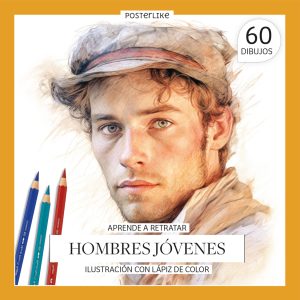 Aprende a retratar como un profesional Hombres jóvenes. Ilustración artística con Lápiz de color