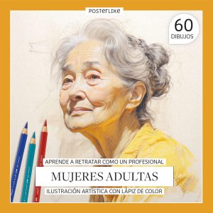 Aprende a retratar como un profesional Mujeres Adultas. Ilustración artística con Lápiz de color