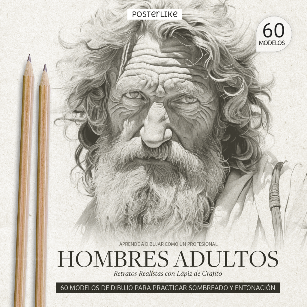 Aprende a dibujar como un profesional Hombres Adultos. Retratos realistas con Lápiz de Grafito