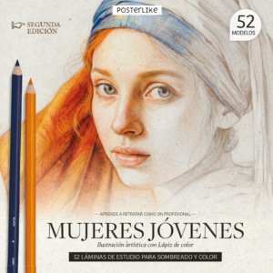 Aprende a retratar como un profesional mujeres jóvenes. Ilustración artística con Lápiz de color