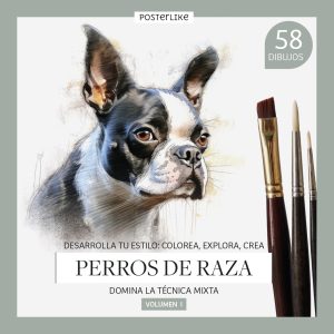 Libro para aprender a dibujar razas caninas mediante técnica mixta Volumen I