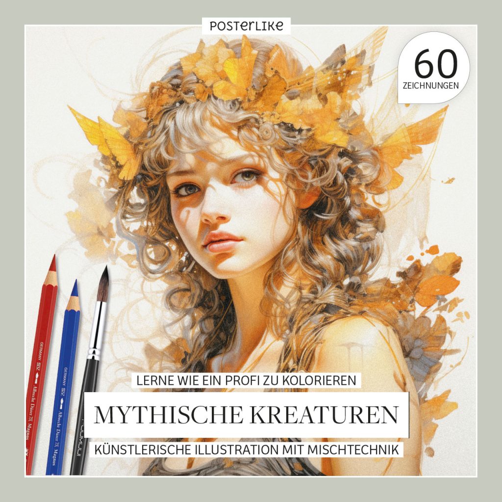 Lernen Sie, wie Sie wie ein Profi malen. Mythologische Wesen. Künstlerische Illustration mit Buntstift und Mischtechnik