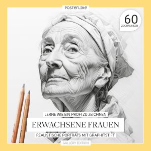Lerne, wie ein Profi zu zeichnen. Erwachsene Frauen. Realistische Porträts mit Bleistift