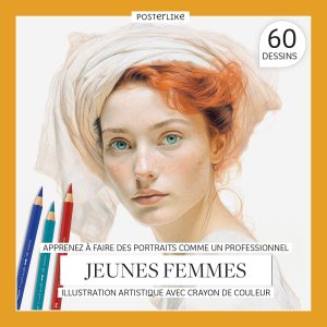 Apprenez à vous présenter comme un pro. Jeunes femmes. Illustration artistique au crayon de couleur