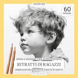 Impara a disegnare come un professionista. Ritratti di bambini. Ritratti realistici con matita di grafite