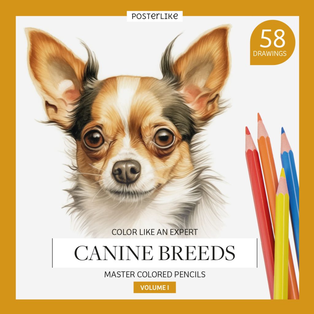 Color dog breeds like an expert. Master Colored Pencils. Volume I