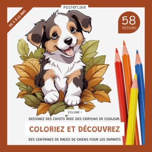 Dessinez des chiots au crayon de couleur. Coloriez et découvrez des centaines de races de chiens pour les enfants