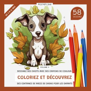 Dessinez des chiots au crayon de couleur. Coloriez et découvrez des centaines de races de chiens pour les enfants