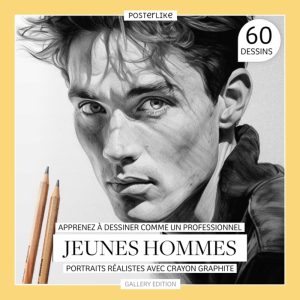 Apprenez à dessiner comme un pro. Jeune homme. Portraits réalistes au crayon graphite