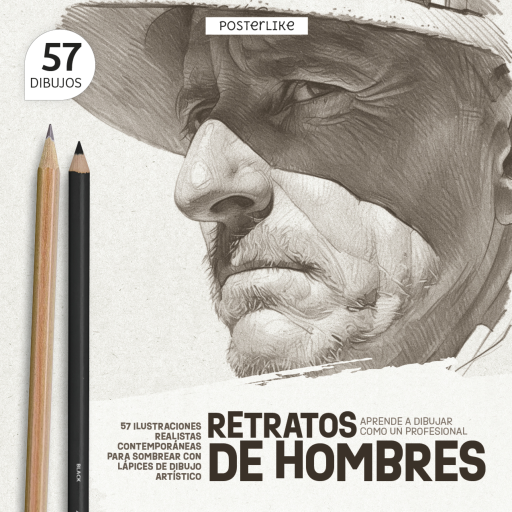 Portada del libro Retratos de Hombres de la serie Dibuja como un Pro.