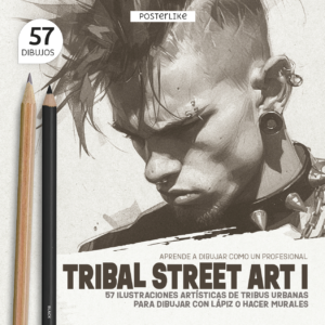 Portada del libro "Tribal Street Art I", con ilustraciones de retratos realistas inspirados en subculturas urbanas