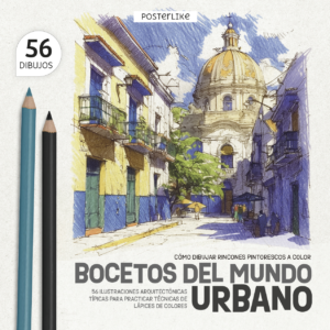 Portada del libro Bocetos del Mundo Urbano de la serie Colorea como un Pro