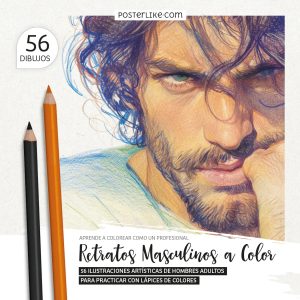 Portada del libro Retratos Masculinos a Color de la serie Colorea como un Pro.