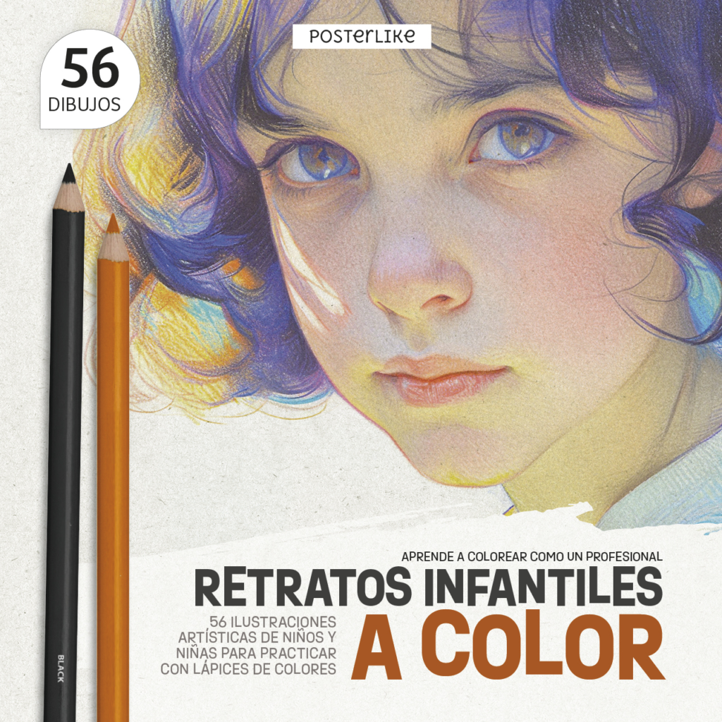 Portada del libro Retratos Infantiles a Color de la serie Colorea como un Pro.