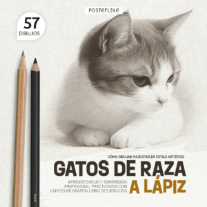Portada del libro Gatos de Raza a Lápiz de la serie Dibuja Mascotas como un Pro.