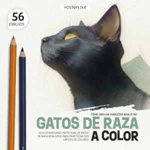 Portada del libro Gatos de Raza a Color de la serie Dibuja Mascotas como un Pro.