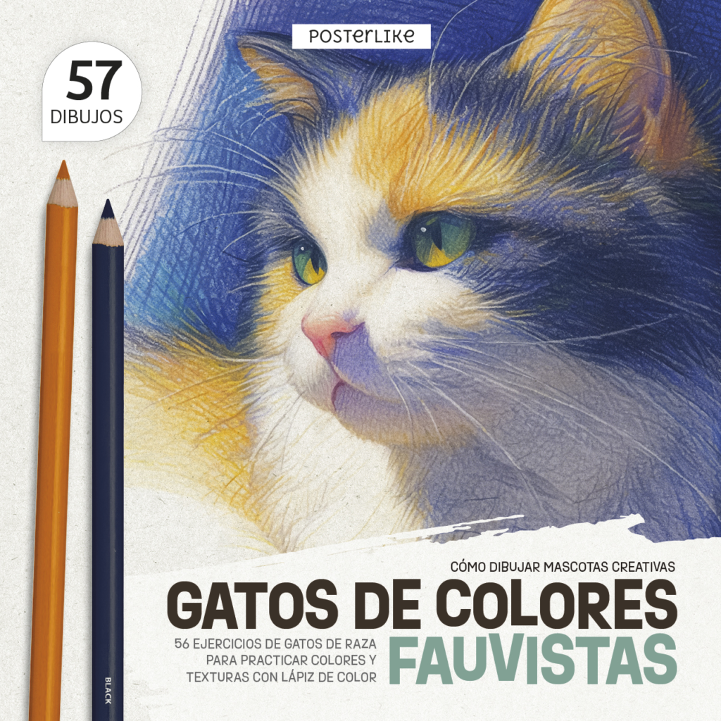Portada del libro Gatos de Colores Fauvistas de Posterlike Editions.