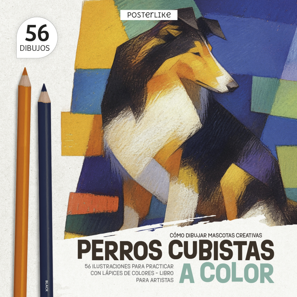 Portada del libro Perros Cubistas a Color de la serie Dibuja mascotas como un pro