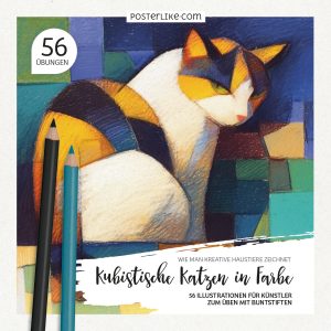 Cover des Buches Cubist Cats in Color von Posterlike Editions