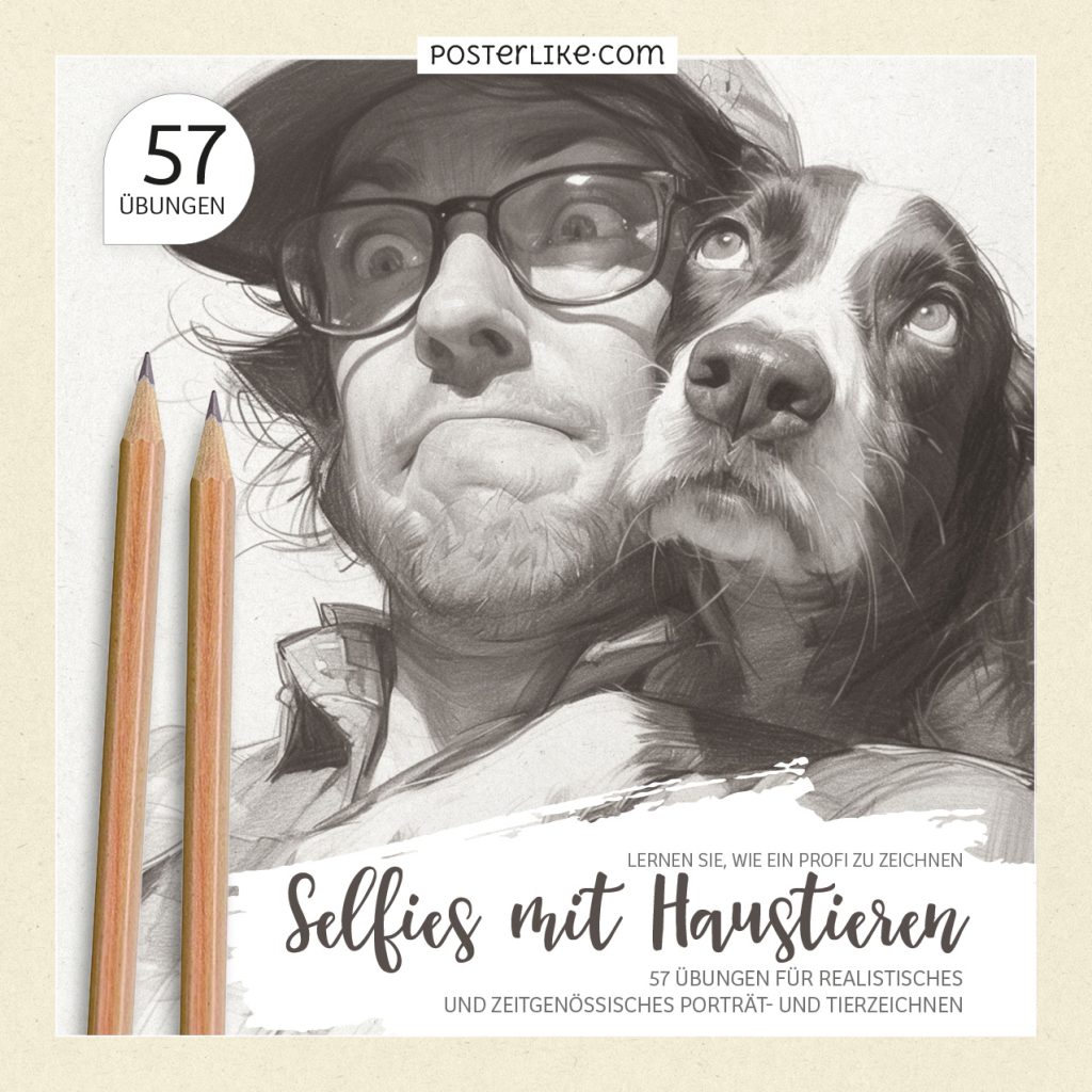 Cover des Buches ‚Selfies mit Haustieren‘ mit Illustrationen von Menschen und Haustieren