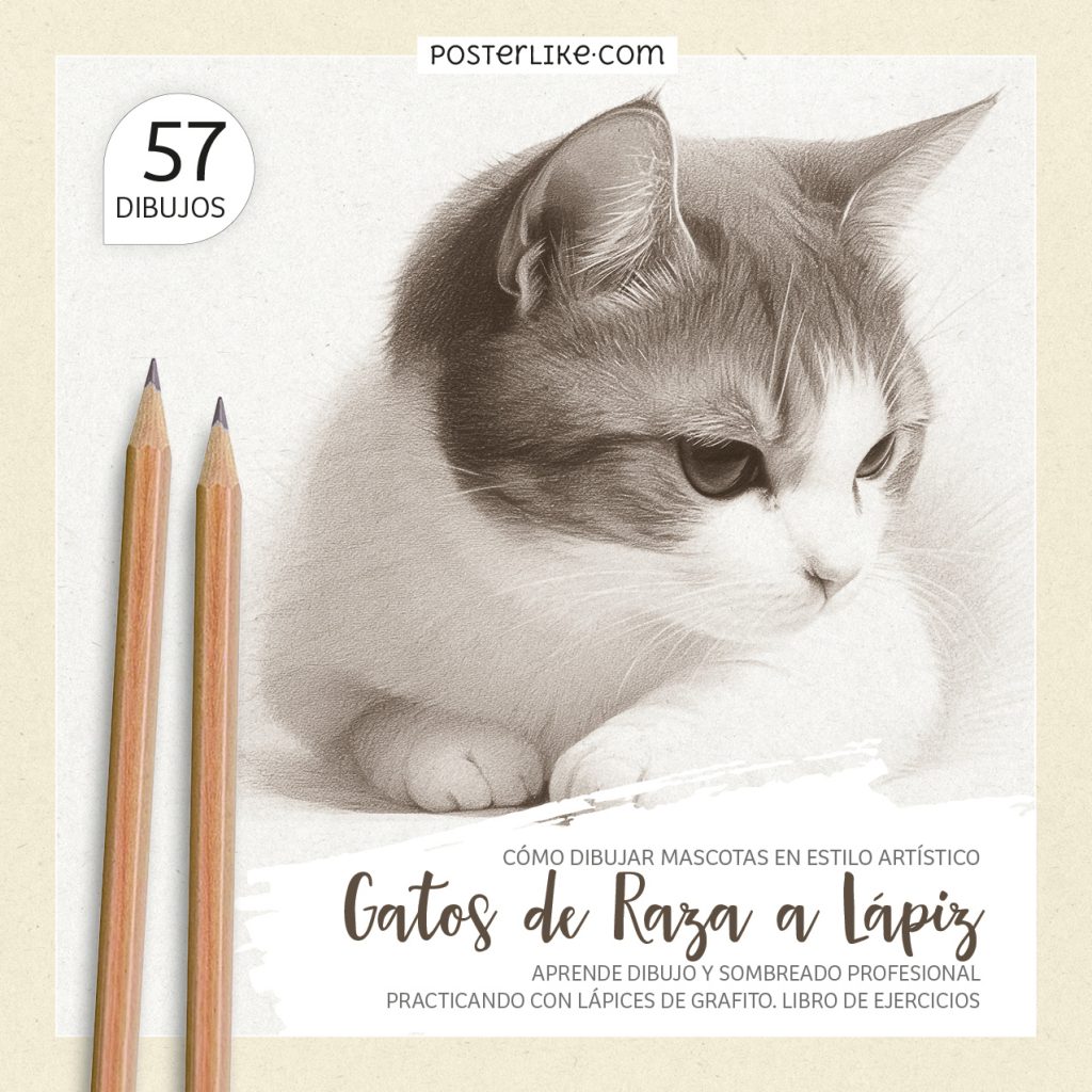 Portada del libro Gatos de Raza a Lápiz de la serie Dibuja Mascotas como un Pro.