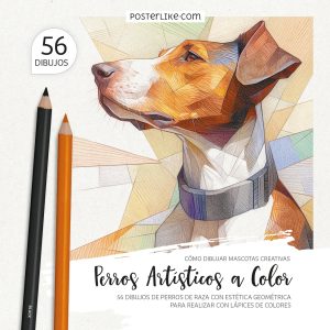 Portada del libro Perros Artísticos a Color de la serie Dibuja Mascotas como un Pro.