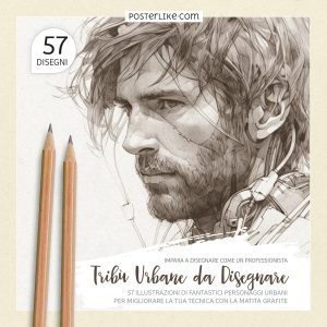 Copertina di 'Tribù Urbane da Disegnare' – Libro di esercizi per imparare a disegnare personaggi urbani con matite di grafite.