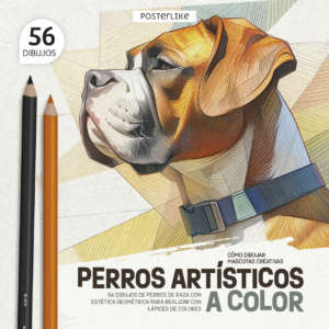Portada del libro Perros Artísticos a Color de la serie Dibuja Mascotas como un Pro.