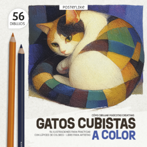Portada del libro Gatos Cubistas a Color de Posterlike Editions
