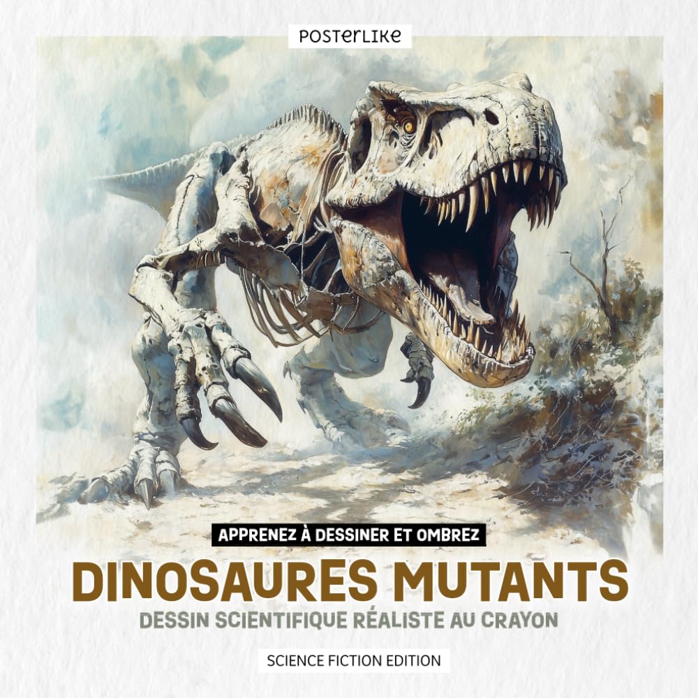 Apprenez à dessiner et à ombrer des dinosaures mutants : dessin au crayon scientifique réaliste