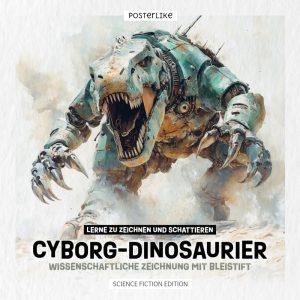 Lernen Sie, Cyborg-Dinosaurier zu zeichnen und zu schattieren: Realistische wissenschaftliche Bleistiftzeichnung