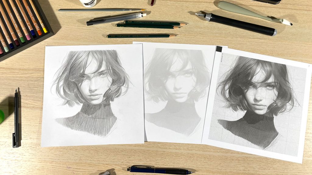 Retrato contemporáneo de Mujer a Lápiz de Grafito