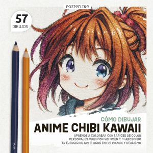 Portada libro Aprende a colorear personajes Chibi con volumen y expresión realista.