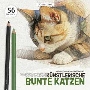 Portada del libro Gatos Artísticos a Color de Posterlike Editions.
