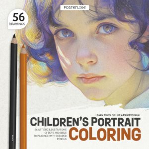 Portada del libro Retratos Infantiles a Color de la serie Colorea como un Pro.