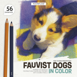 Portada del libro Perros de Colores Fauvistas de la serie Dibuja Mascotas como un Pro.