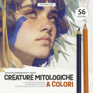 Copertina del libro 'Creature Mitologiche a Colori' – Illustrazioni artistiche per esercizi di colorazione.