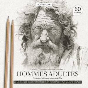 Aprende a dibujar como un profesional Hombres Adultos. Retratos realistas con Lápiz de Grafito
