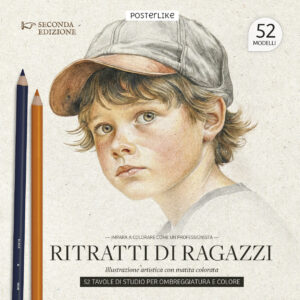 Aprende a colorear como un profesional retratos de niños. Ilustración artística con Lápiz de color