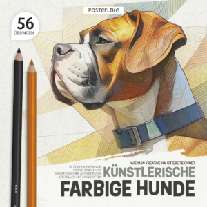 Portada del libro Perros Artísticos a Color de la serie Dibuja Mascotas como un Pro.