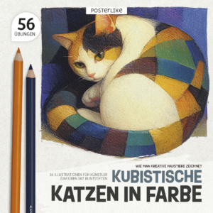 Portada del libro Gatos Cubistas a Color de Posterlike Editions