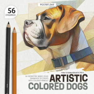 Portada del libro Perros Artísticos a Color de la serie Dibuja Mascotas como un Pro.