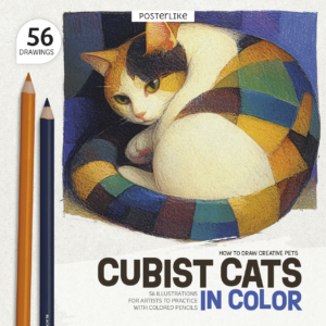 Portada del libro Gatos Cubistas a Color de Posterlike Editions
