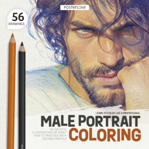 Portada del libro Retratos Masculinos a Color de la serie Colorea como un Pro.