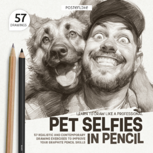 Portada del libro Selfies con Mascotas a Lápiz de la serie Dibuja como un Pro