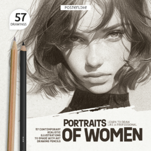 Cover of the book 'Learn to Draw Like a Professional: Portraits of Women' by Posterlike Editions.