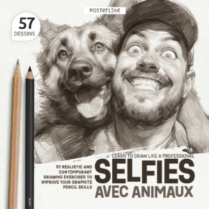 Portada del libro Selfies con Mascotas a Lápiz de la serie Dibuja como un Pro